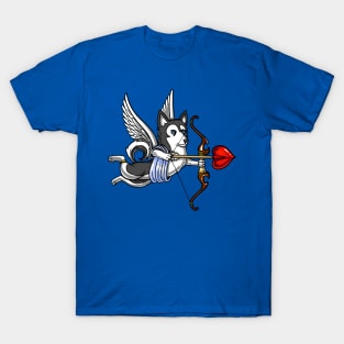 Siberian Husky Dog Cupid Valentines Day T-Shirt